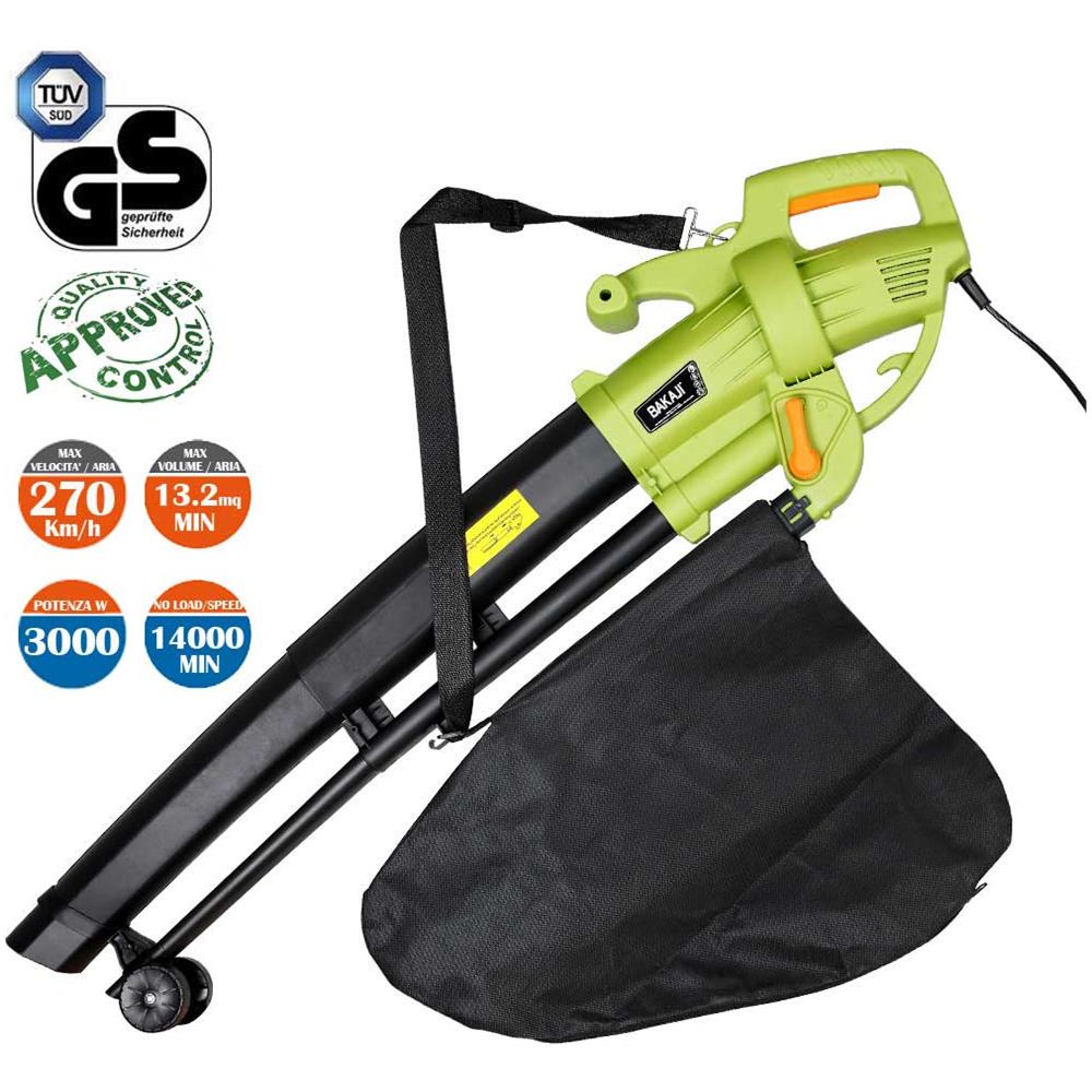 Aspiratore Per Foglie Trituratore E Soffiatore Elettrico 3000w Aspirafoglie 3in1 - Foto 1