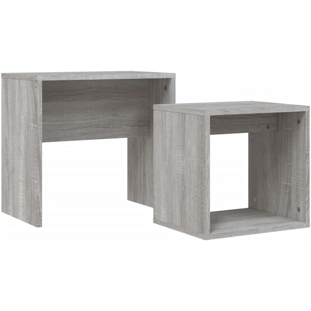 Tavolini Salotto Impilabili 2pz Grigio Sonoma Legno Multistrato - Foto 2