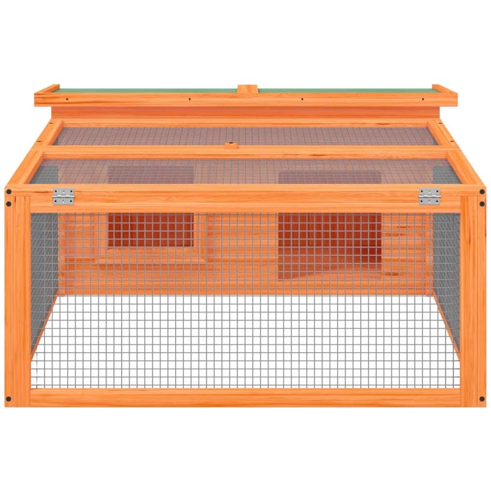 Conigliera Marrone 117,5x97x47,5 Cm In Legno Massello Di Pino - Foto 3