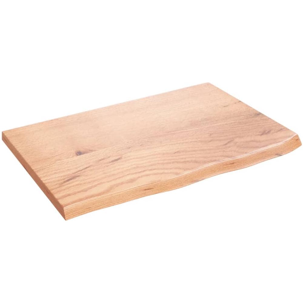 Ripiano Muro Marrone Chiaro 60x40x2 cm Massello Rovere Trattato - Foto 1