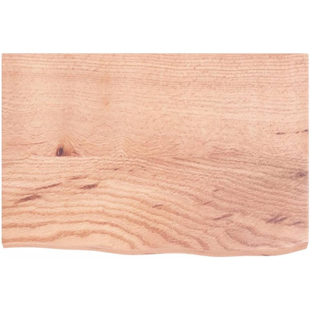 Ripiano Muro Marrone Chiaro 60x40x2 cm Massello Rovere Trattato - Foto 2