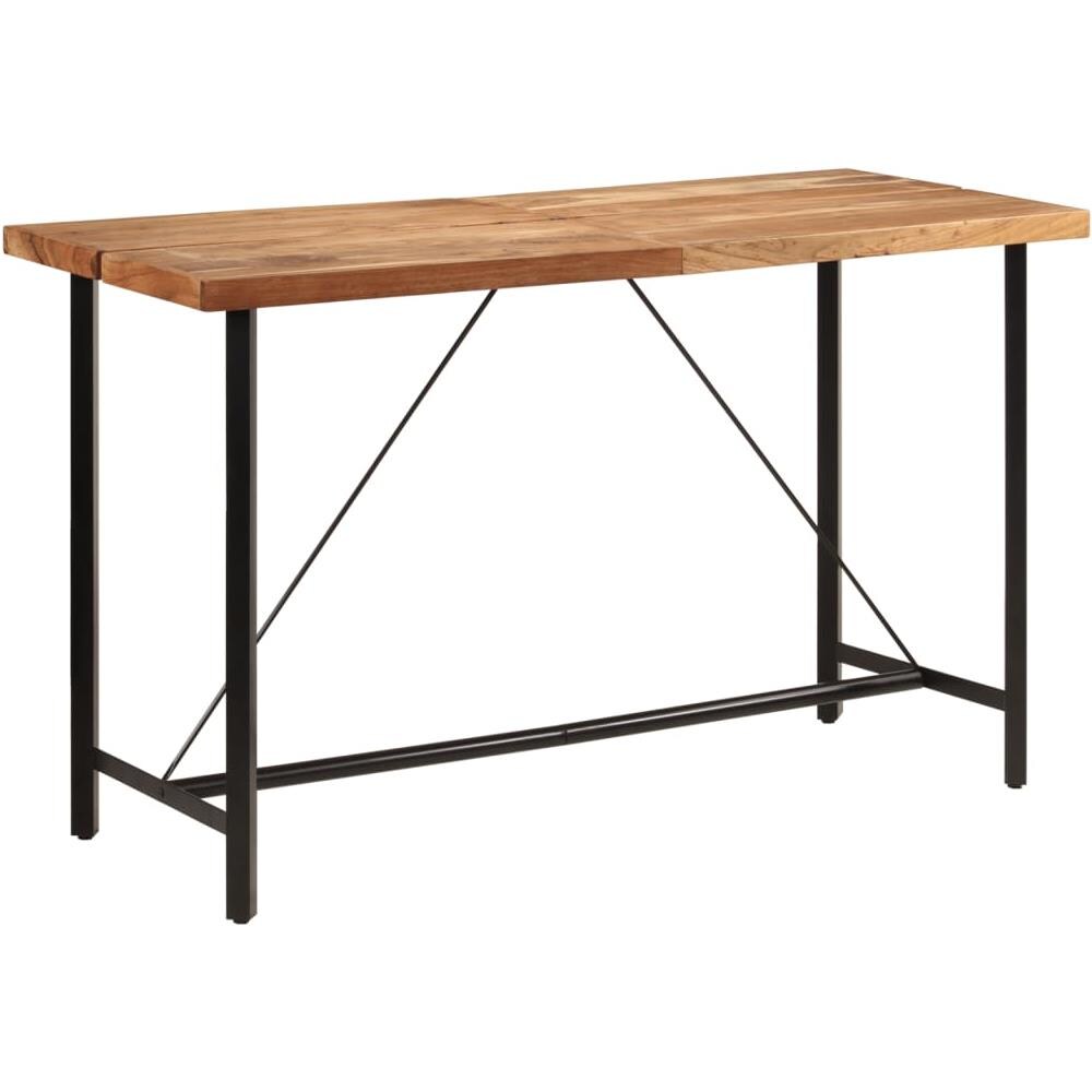 Tavolino Da Bar 180x70x107 Cm Legno Massello Di Acacia E Ferro - Foto 1