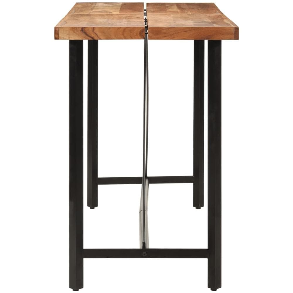 Tavolino Da Bar 180x70x107 Cm Legno Massello Di Acacia E Ferro - Foto 3