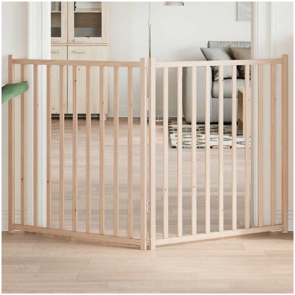 Cancello per Cani Pieghevole 2 Pannelli 160 cm Massello Abete - Foto 2