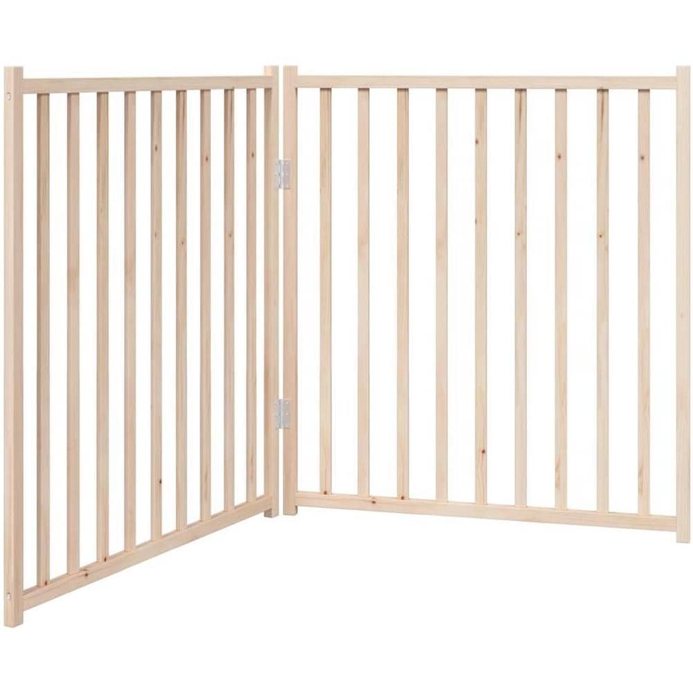 Cancello per Cani Pieghevole 2 Pannelli 160 cm Massello Abete - Foto 1