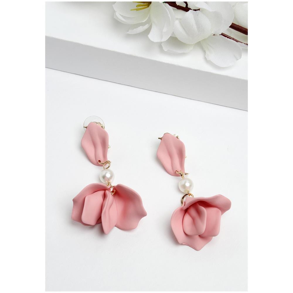 Orecchini Pendenti a Rosa in Rosa - Foto 2