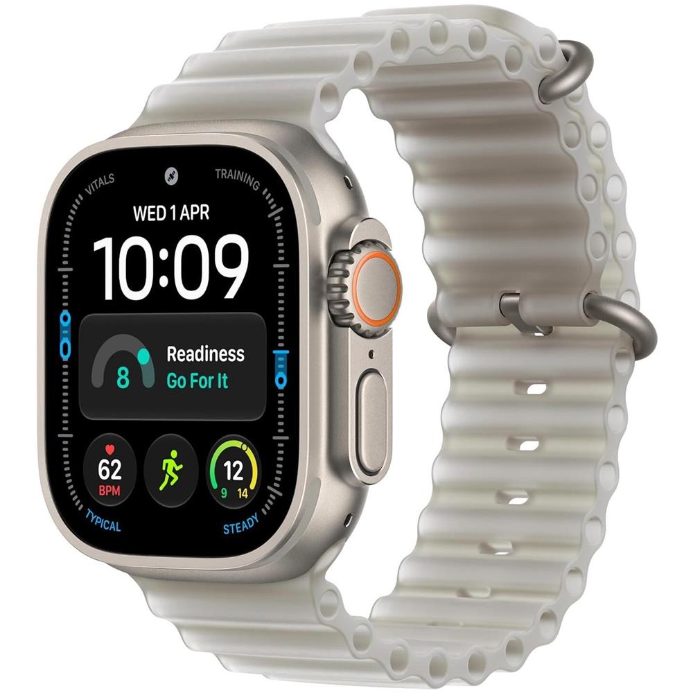 Watch Ultra 4 GPS + Cellular, Cassa 49 mm in titanio naturale con cinturino Ocean grigio traslucido - Foto 1
