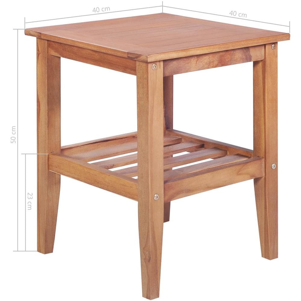 Tavolino Da Caffè 40x40x50 Cm In Legno Massello Di Teak - Foto 6