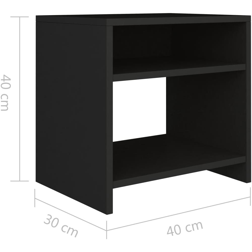 Comodini Neri 2 pz 40x30x40 cm in Legno Multistrato - Foto 14