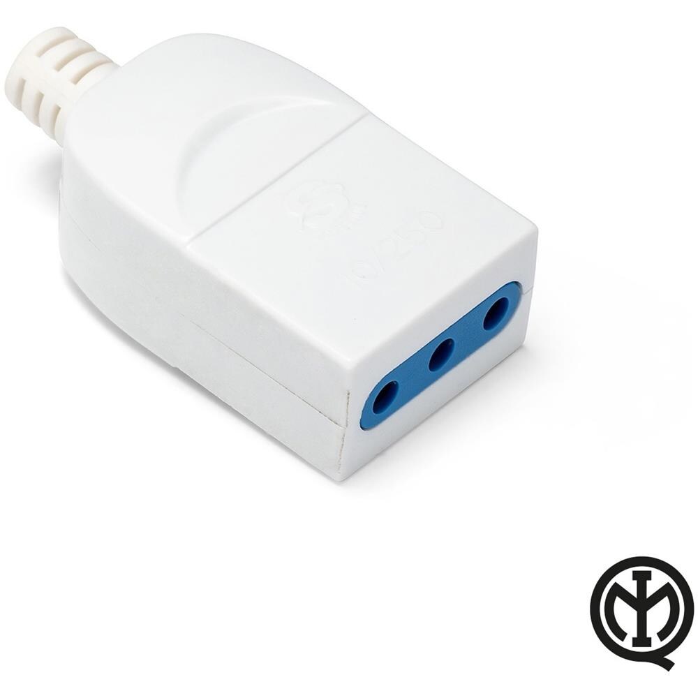 Presa Volante: 10a, 2p+t, 230 V, Bianco Opaco - Foto 4