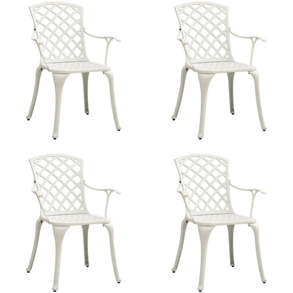 Sedie Da Giardino 4 Pz In Alluminio Pressofuso Bianco - Foto 1