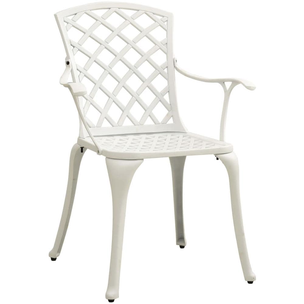 Sedie Da Giardino 4 Pz In Alluminio Pressofuso Bianco - Foto 2