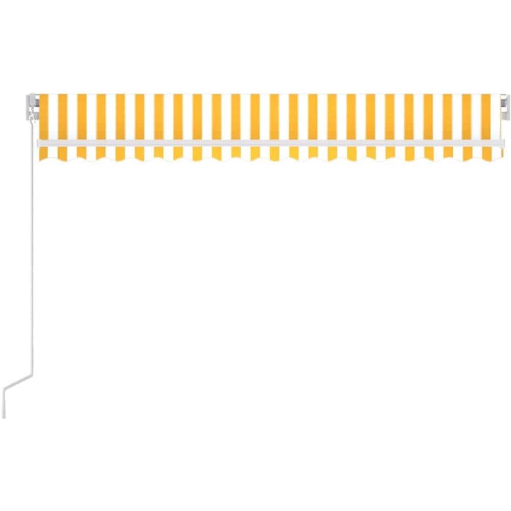 Tenda Da Sole Retrattile Manuale 450x300 Cm Gialla E Bianca - Foto 6