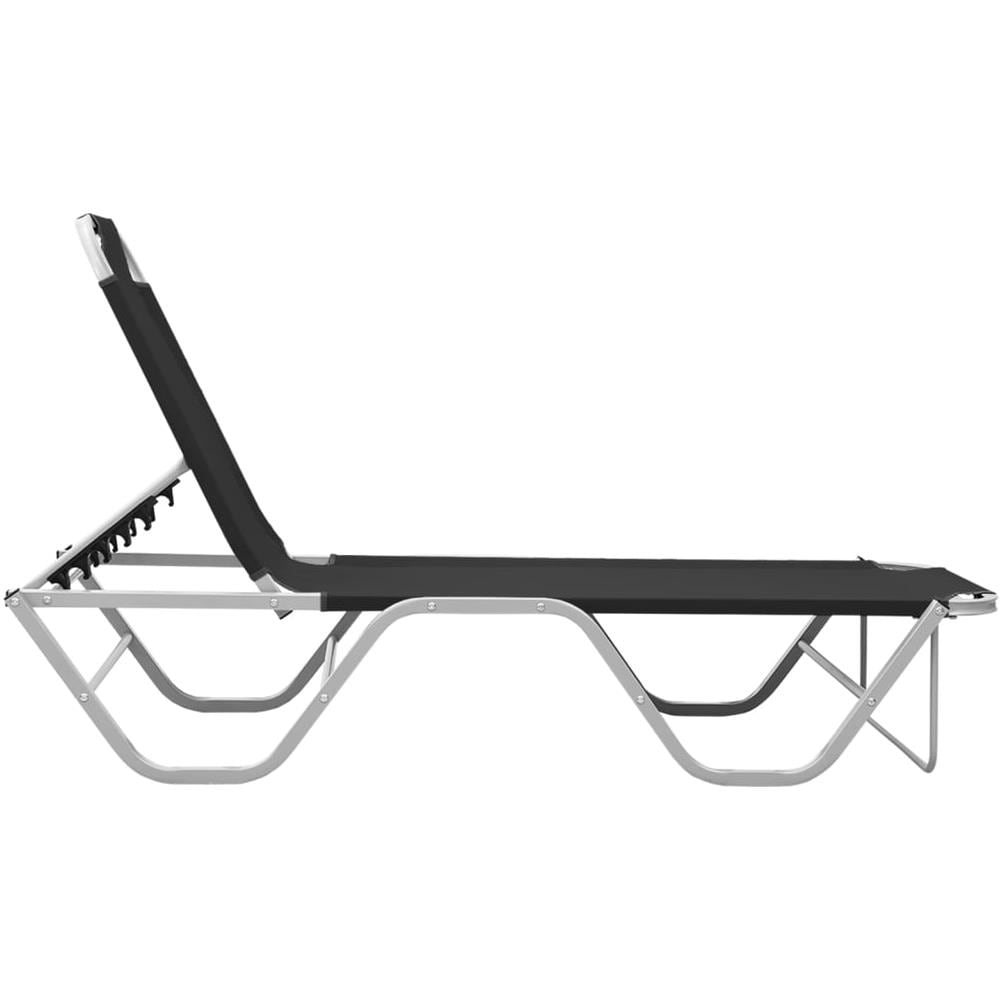 Lettino Prendisole in Alluminio e Textilene Nero - Foto 3