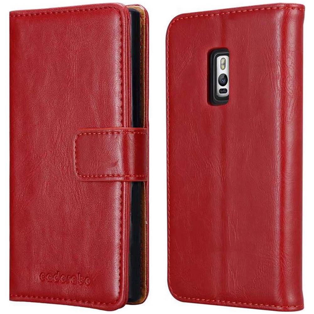 Custodia Compatibile Con Oneplus 2 In Rosso Vinaccia - Coperchio Protettiva Con Chiusura Magnetica, Funzione Stand E Tasca Per Le Carte - Foto 8