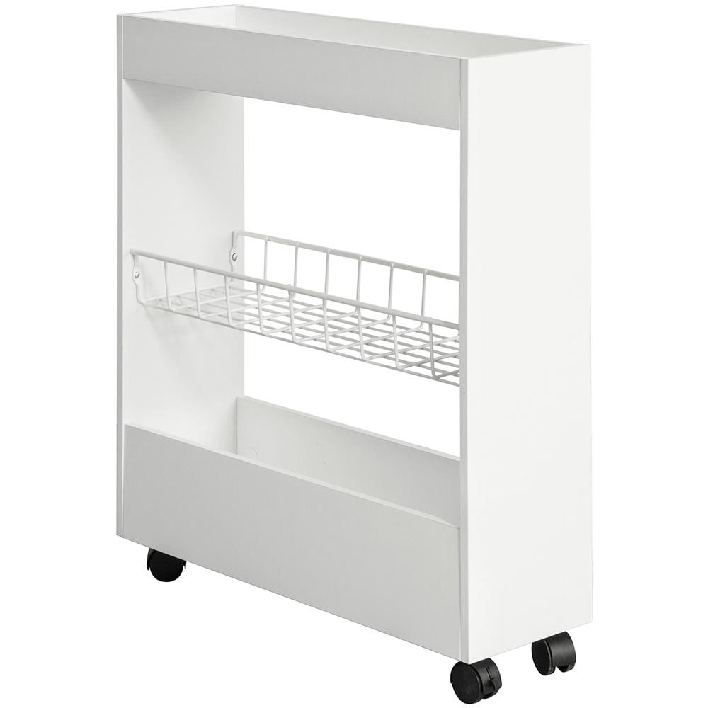 Carrello Salvaspazio Per Cucina O Bagno SoBuy - L20xP60xA70 Cm, Bianco, Con Ruote - Foto 8