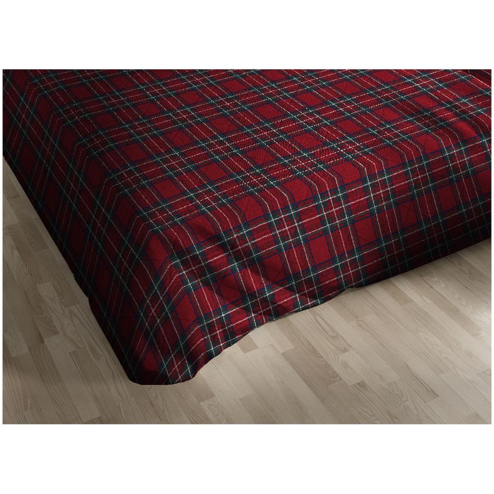 Trapunta Piumone Invernale 300gr Cotone Made Italy Disegno Scozzese Kilt Rosso Piazza E Mezza Kilt Rosso - Foto 2