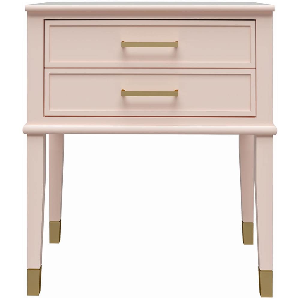 Westerleigh Tavolino Con 2 Cassetti In Mdf Rosa - Foto 2