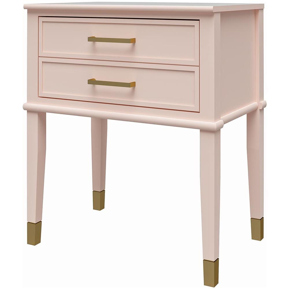 Westerleigh Tavolino Con 2 Cassetti In Mdf Rosa - Foto 1