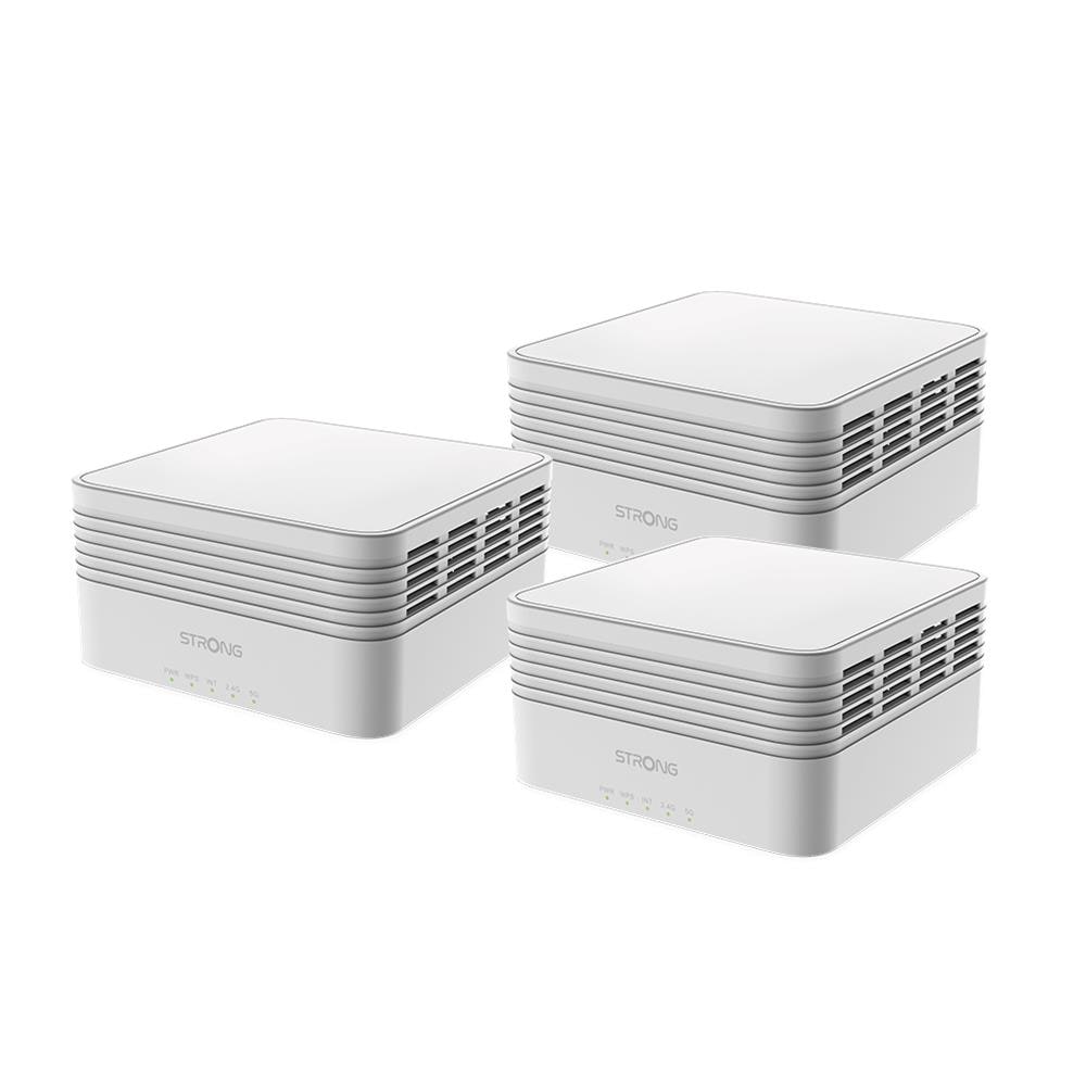 Kit 3 Pezzi Sistema Wi-Fi Mesh AX3000 Dual Band Supporta Tecnologia MU-MIMO e OFDMA 2.4 GHz e 5 GHz Colore Bianco - Foto 1