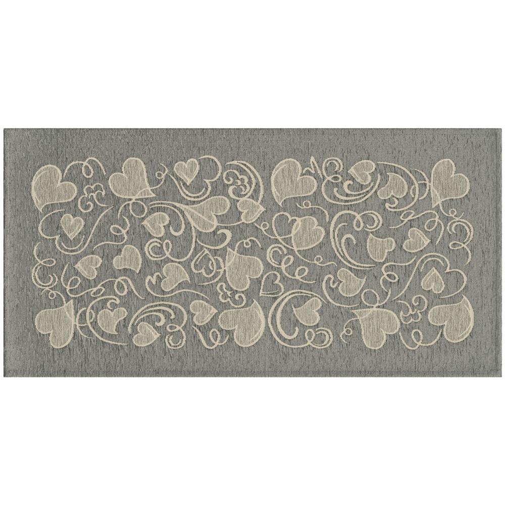 Tappeto Passatoia Cucina Corsia Retro Antiscivolo Disegno Amour By Suardi 55x115 Grigio - Foto 1