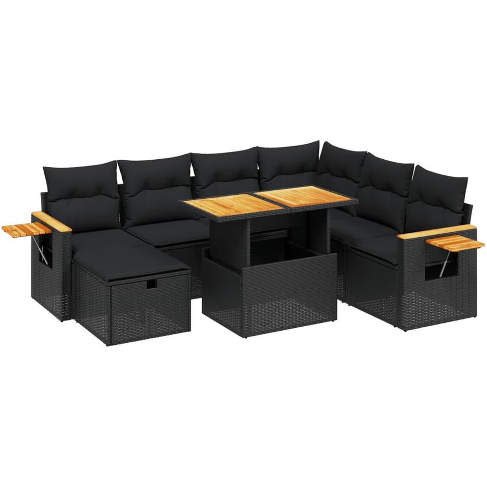 Set Divani da Giardino con Cuscini 8 pz Nero in Polyrattan - Foto 1