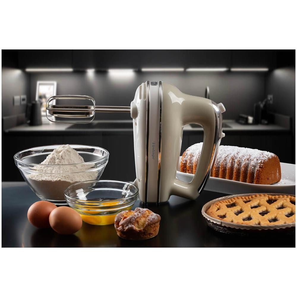 1548 Sbattitore Vintage, 450W, 5 velocità, Funzione turbo, 2 fruste, Beige - Foto 6