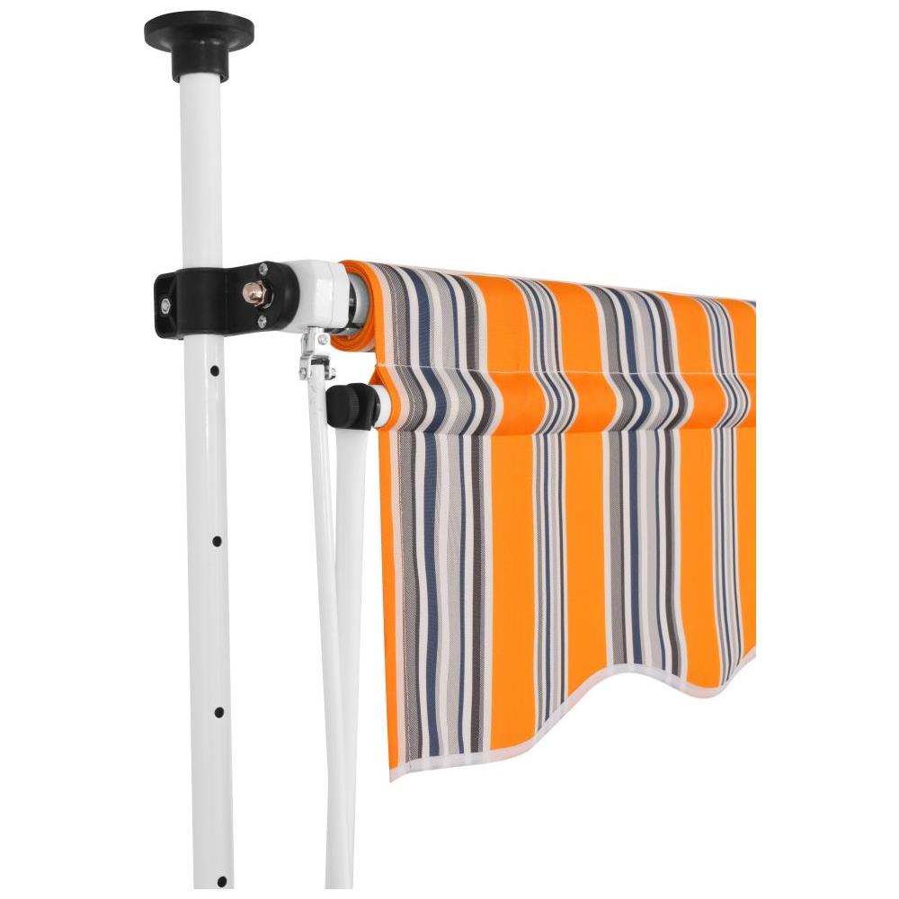 Tenda Da Sole Retrattile Manuale 400 Cm A Strisce Blu E Gialle - Foto 2