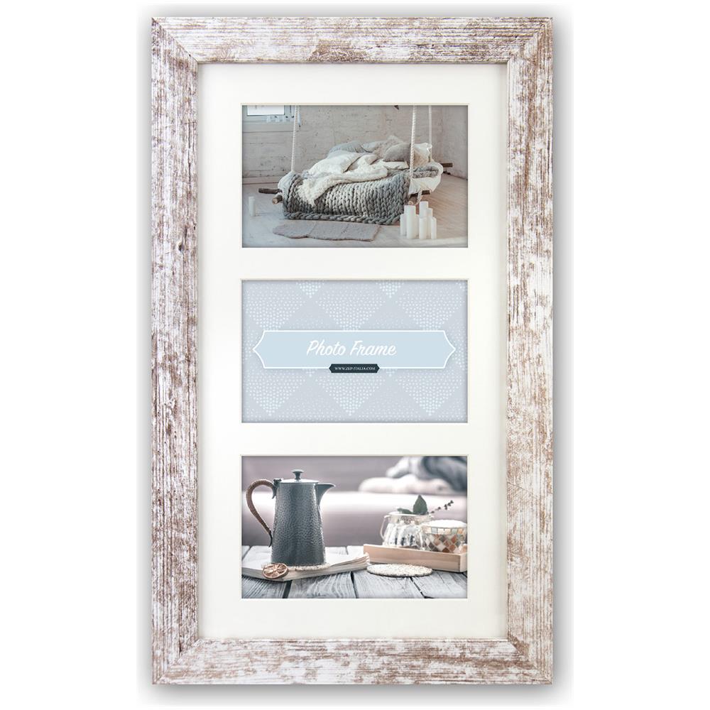 S. r. l. Nelson 6 3Q Cornice portafoto in Legno, in Legno, per 3 X Immagine Formato 13 x 18 cm, Colore: Marrone, Grigio - Foto 1