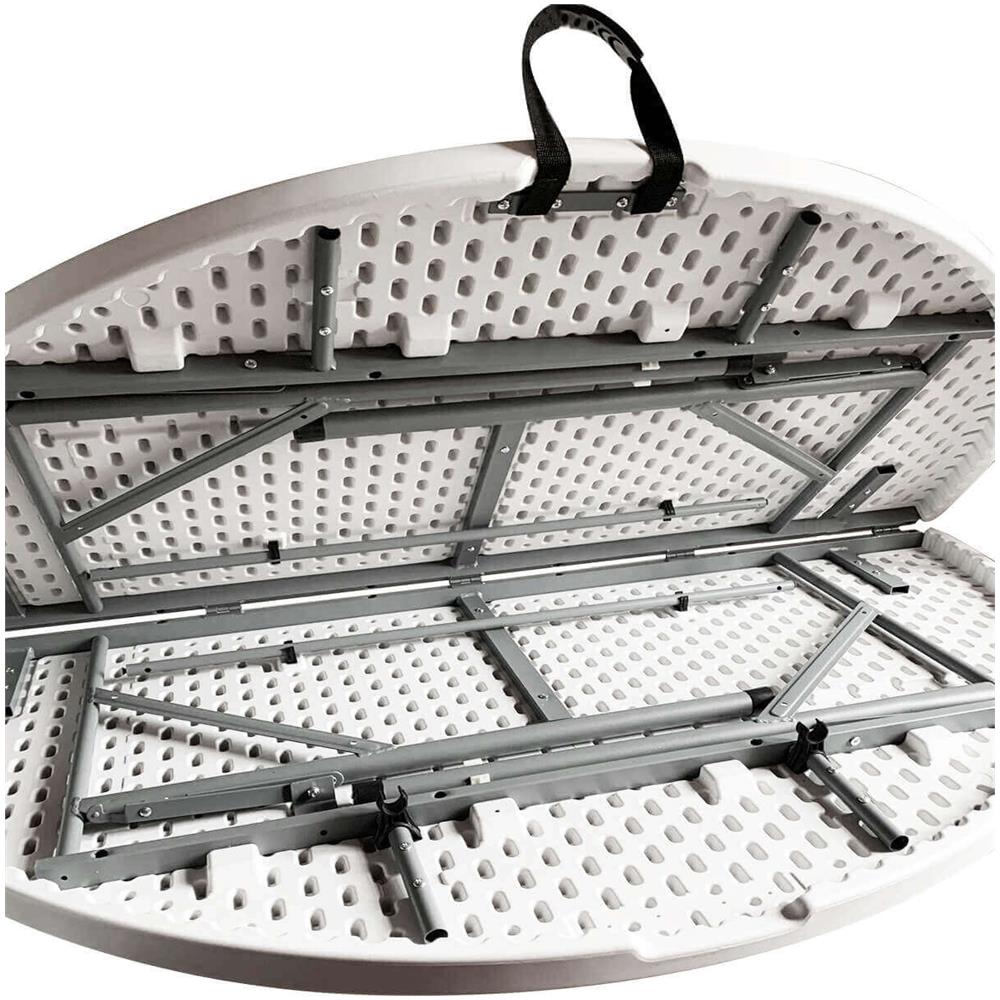 Cate - Tavolo Catering Rotondo Pieghevole Salvaspazio In Acciaio E Abs - Foto 3