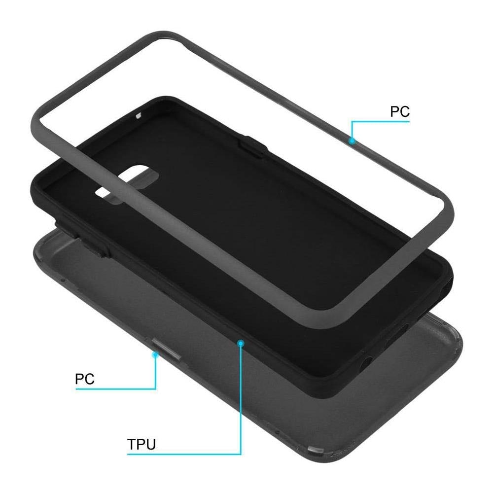 Custodia Compatibile Con Samsung Galaxy Note 5 In Grigio Quarzo - Coperchio Protettivo Ibrido Con Silicone Tpu All'interno E 2 Pezzi Di Plastica All'esterno - Foto 7
