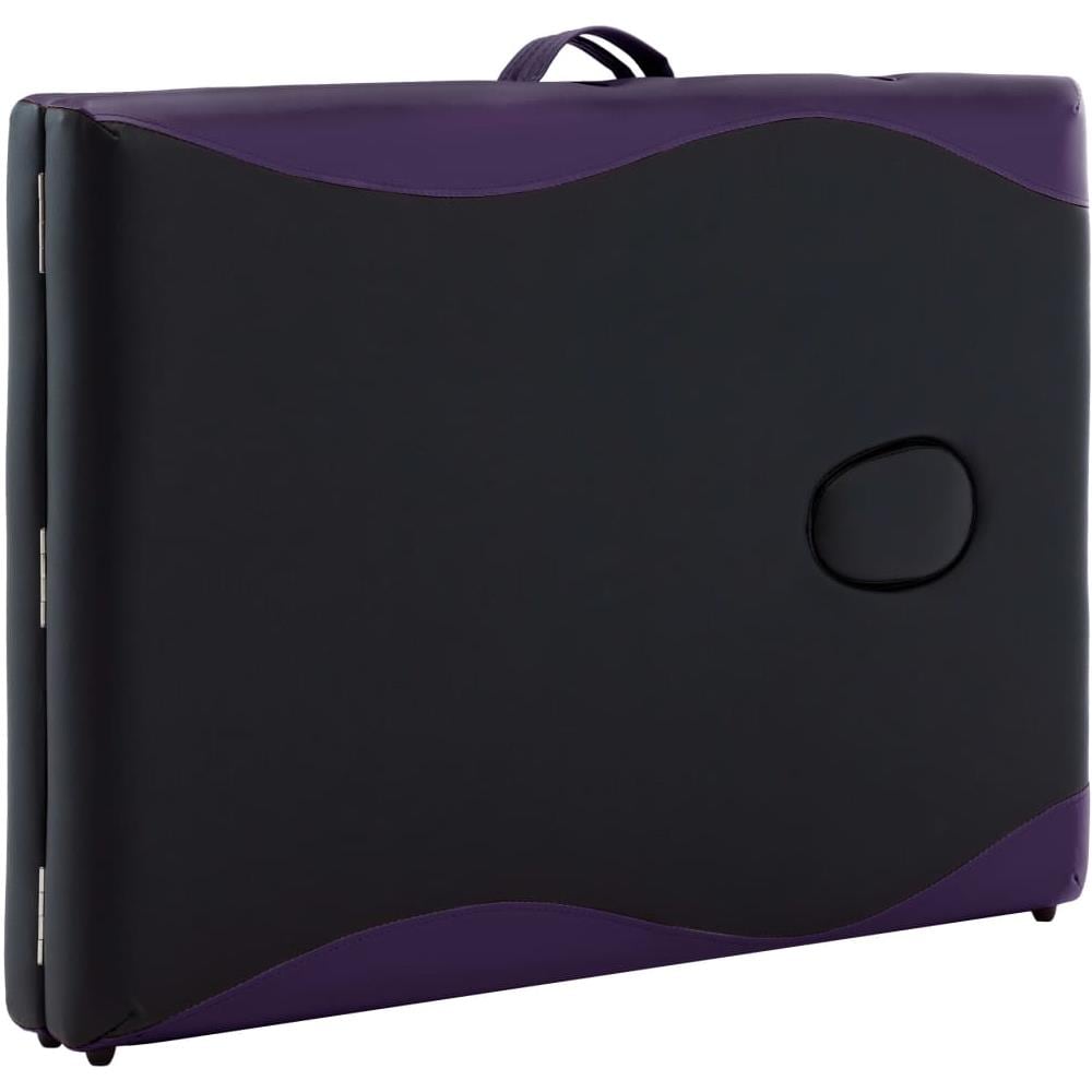 Lettino da Massaggio Pieghevole a 2 Sezioni in Legno Nero - Foto 9