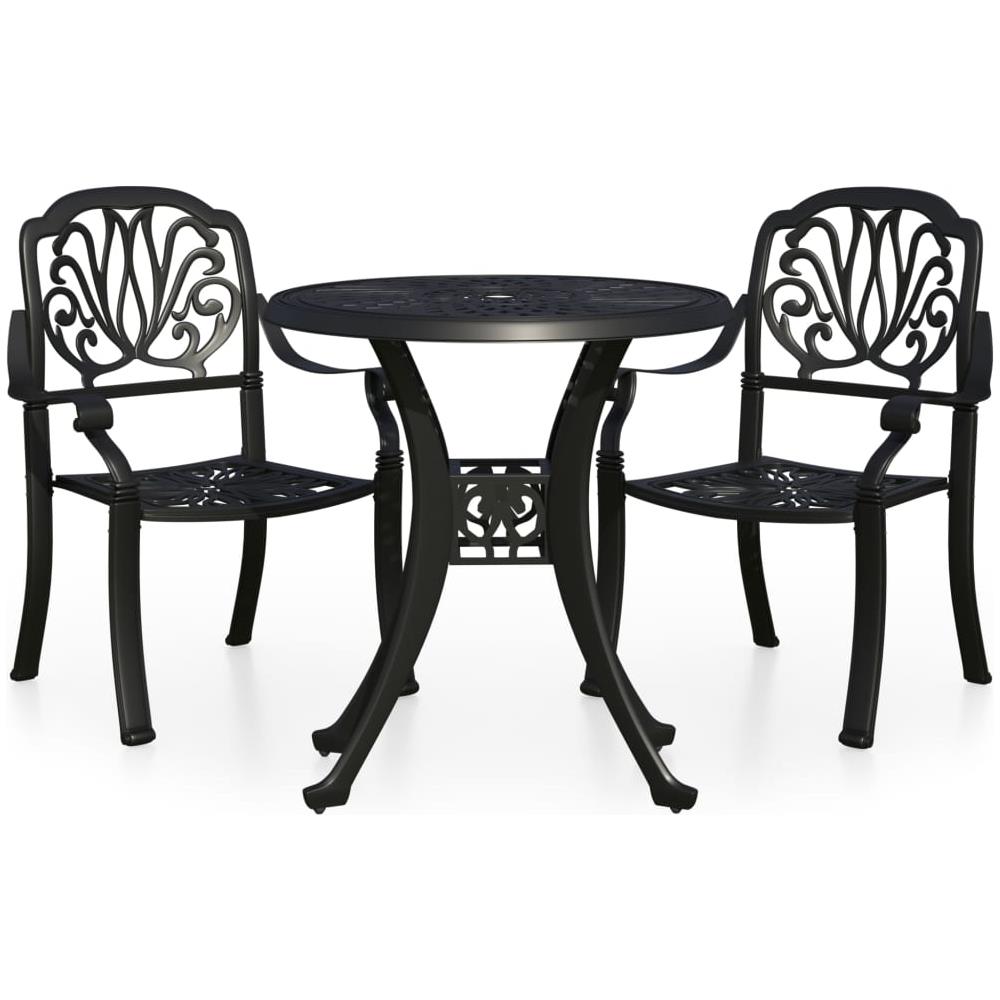 Set Da Bistrot 3 Pz In Alluminio Pressofuso Nero - Foto 2