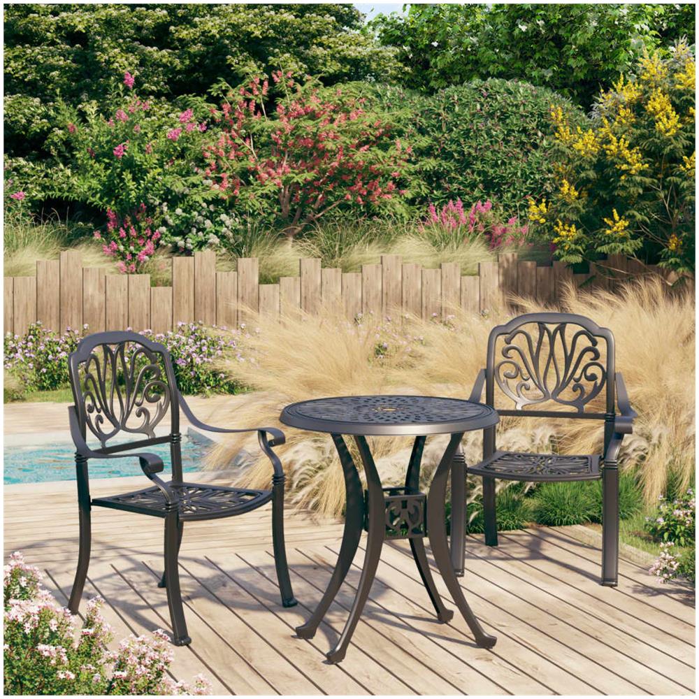 Set Da Bistrot 3 Pz In Alluminio Pressofuso Nero - Foto 1