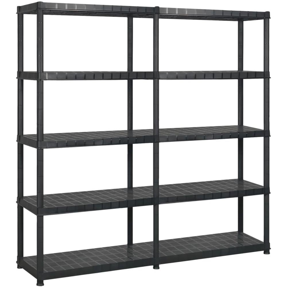 Scaffale A 5 Ripiani Nero 170x40x185 Cm In Plastica - Foto 1