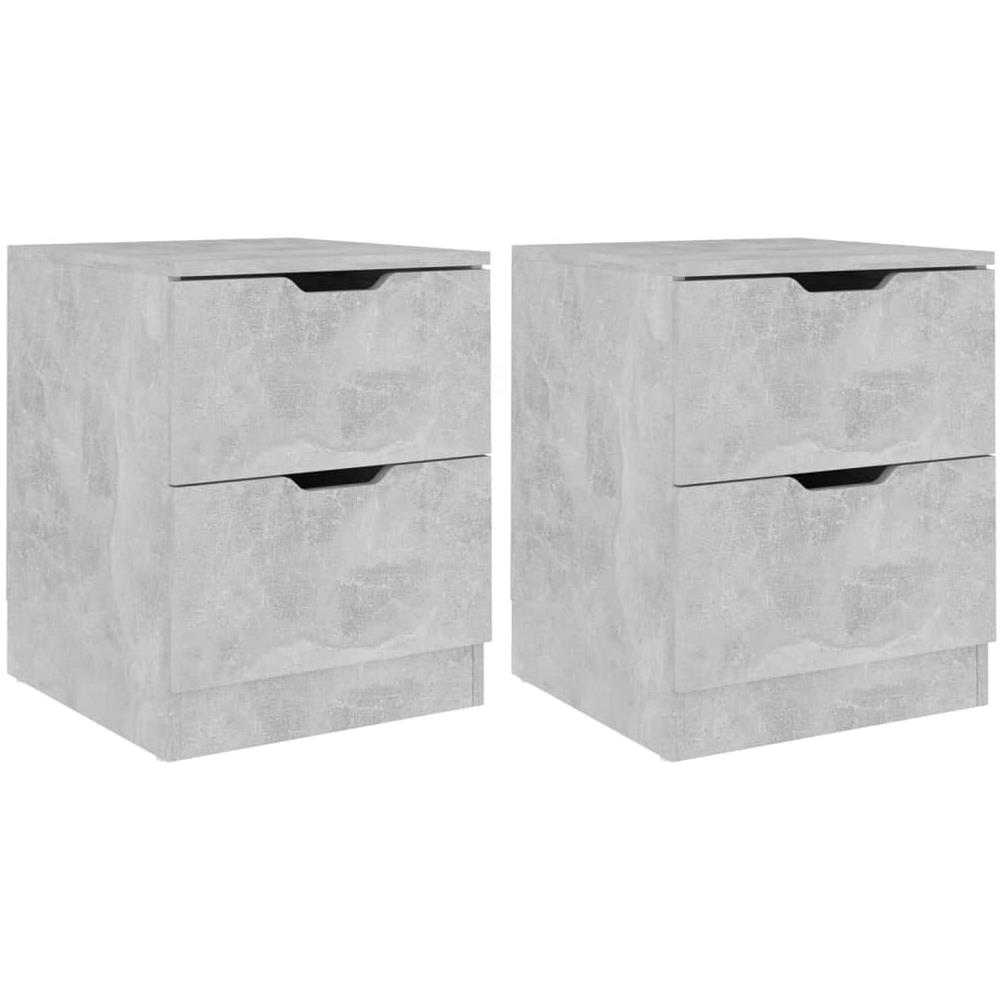Comodini 2 Pz Grigio Cemento 40x40x50 Cm In Truciolato - Foto 2