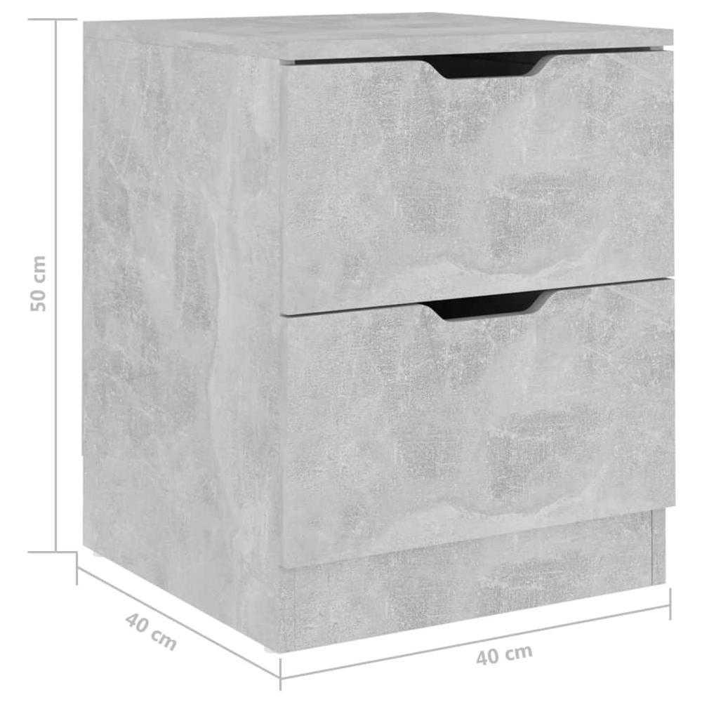 Comodini 2 Pz Grigio Cemento 40x40x50 Cm In Truciolato - Foto 7