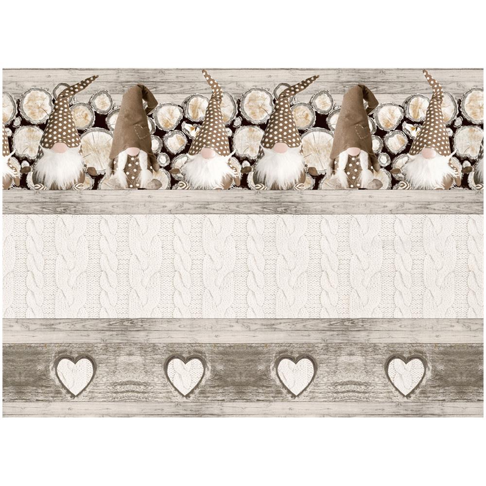 Copripiumino Sacco Piumone Pensieri Delicati 100% Cotone Disegno Gnomi Matrimoniale Beige - Foto 2