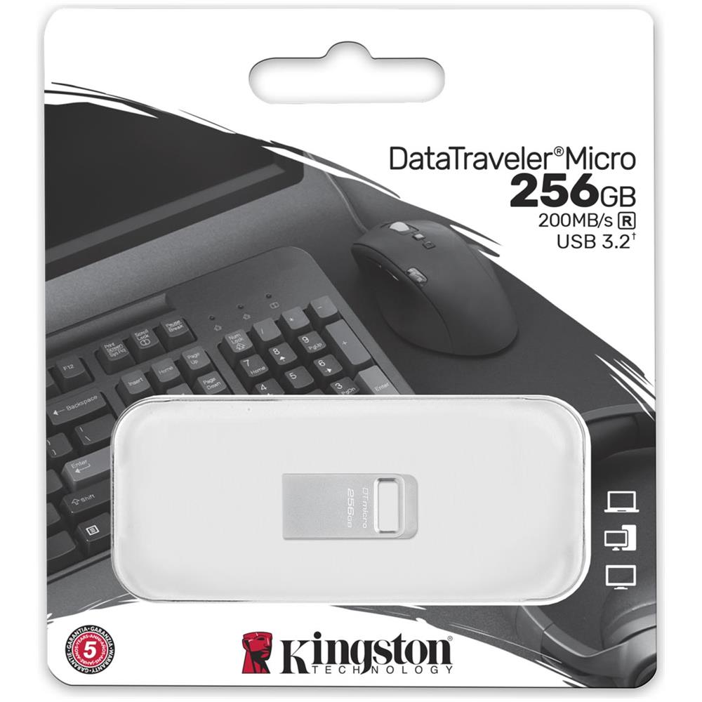 Technology DataTraveler Micro unità flash USB 256 GB USB tipo A 3.2 Gen 1 (3.1 Gen 1) Argento - Foto 3