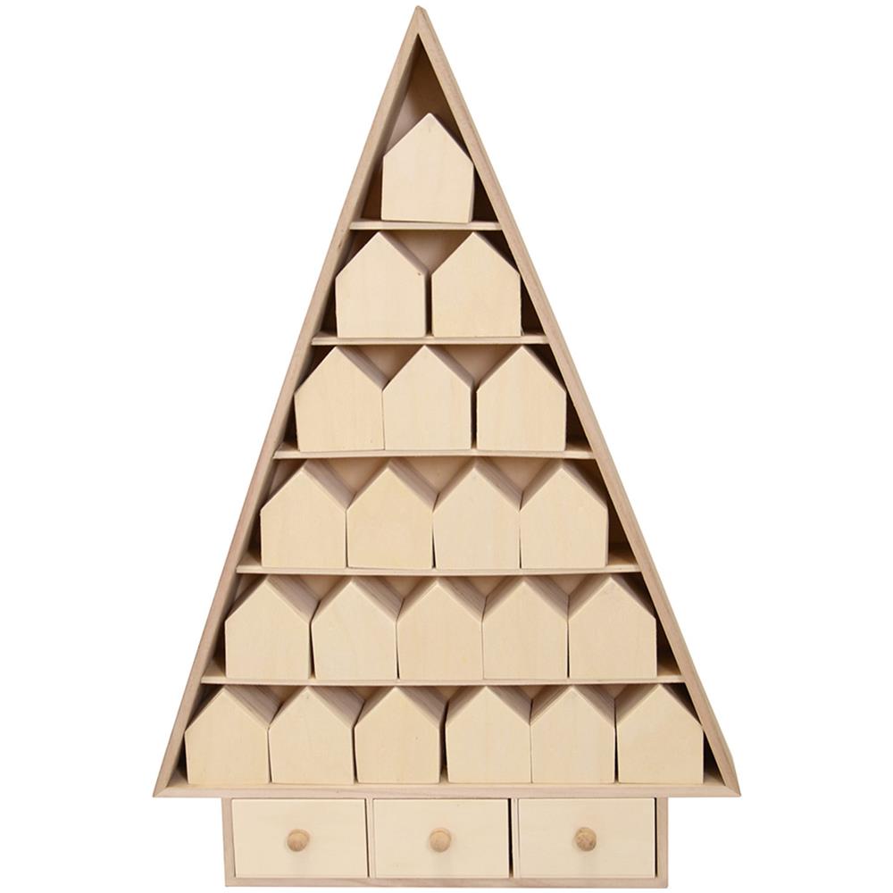 Calendario Dell'avvento In Legno Abete 52 X 35 Cm - Foto 3