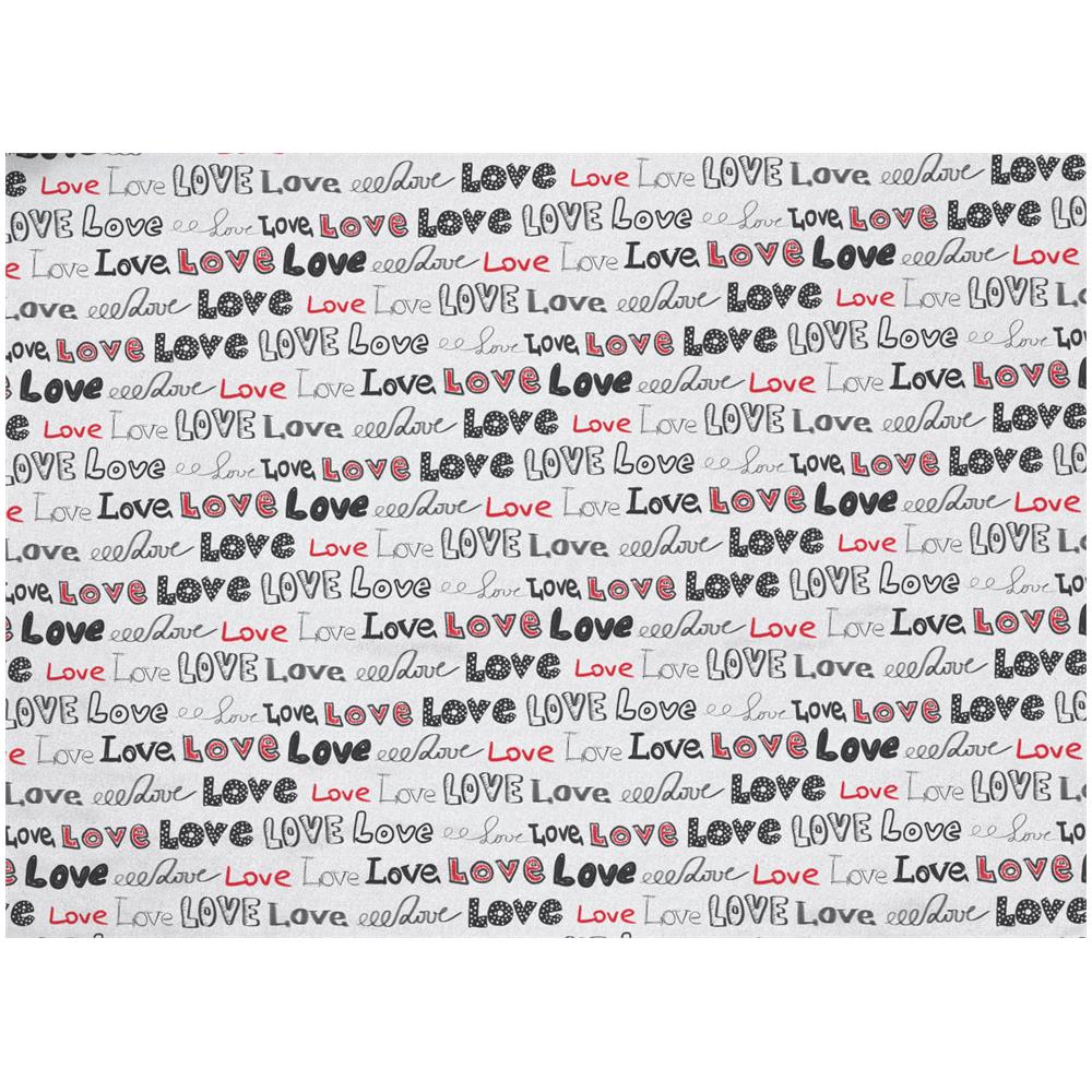 Copripiumino Sacco Piumone Pensieri Delicati 100% Cotone Disegno Love Love Matrimoniale Grigio - Foto 2