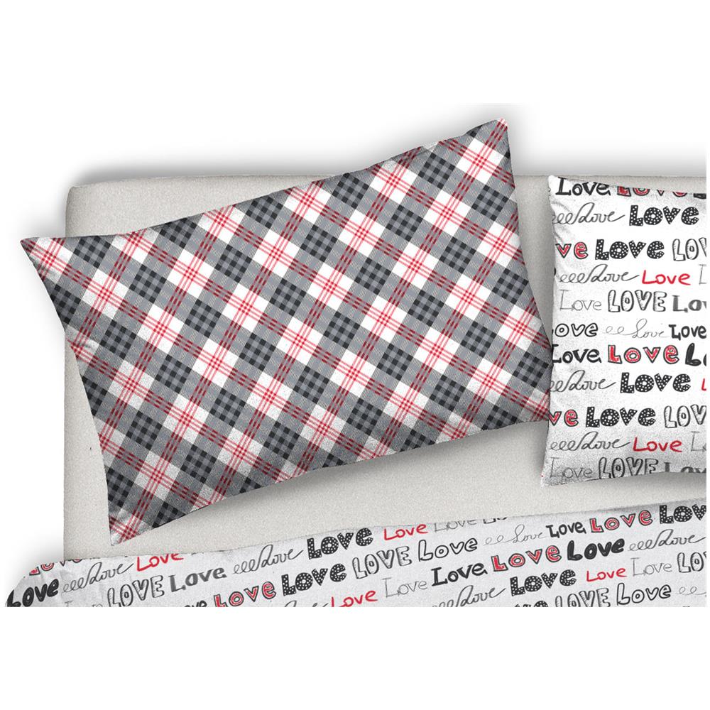 Copripiumino Sacco Piumone Pensieri Delicati 100% Cotone Disegno Love Love Matrimoniale Grigio - Foto 7