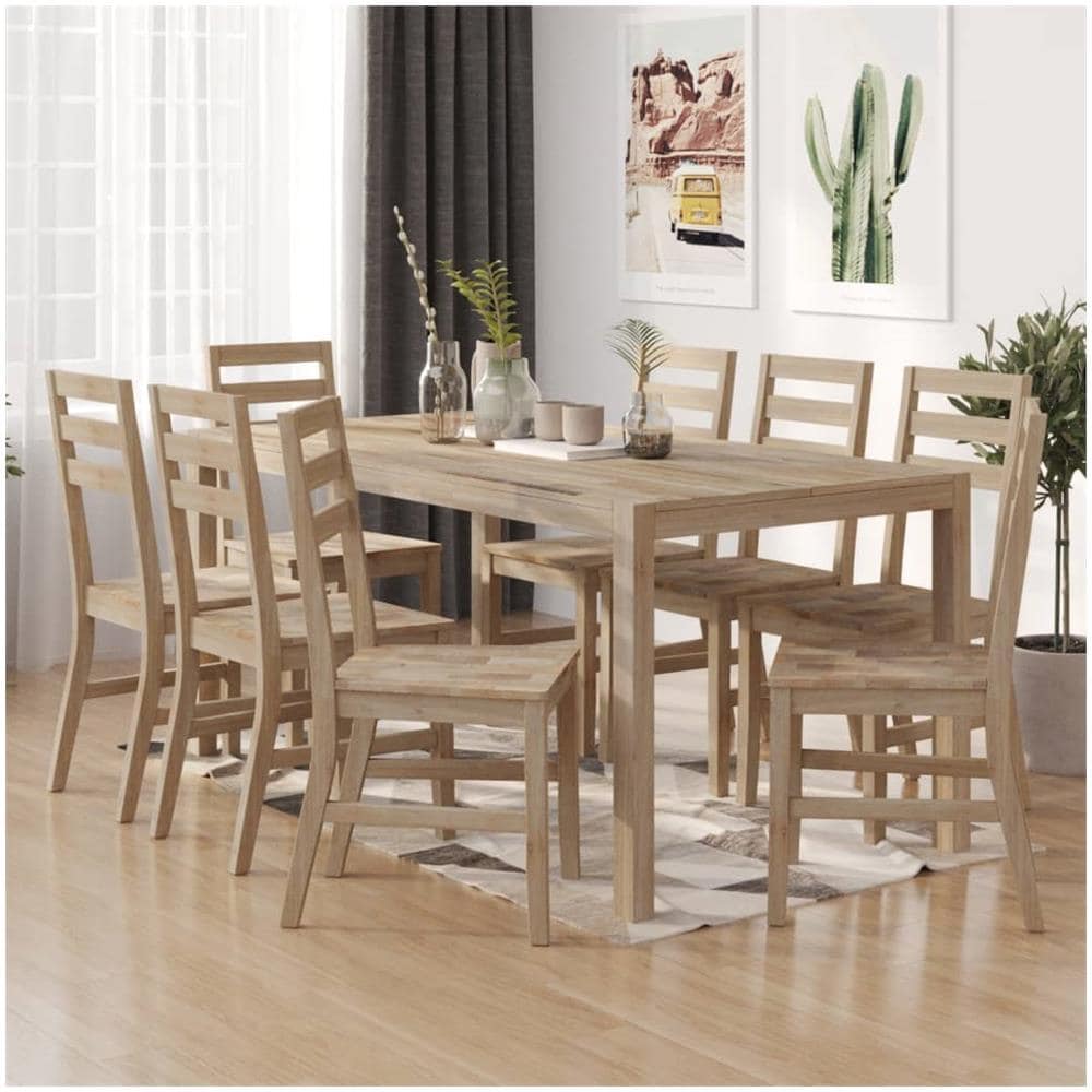 Sedie Da Pranzo 8 Pz In Legno Massello Di Acacia - Foto 1