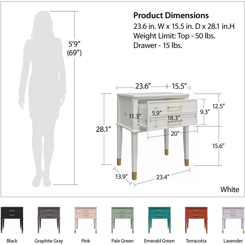 Westerleigh Tavolino Con 2 Cassetti In Mdf Verde - Foto 2