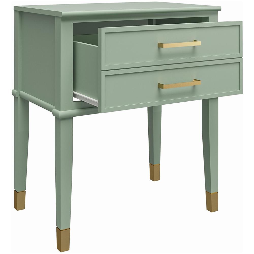 Westerleigh Tavolino Con 2 Cassetti In Mdf Verde - Foto 1