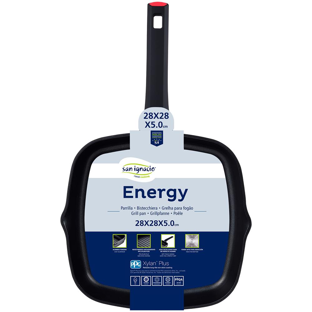 Padella Grill 28x28x5 Cm, Alluminio Fuso, Induzione, Energia - Foto 2