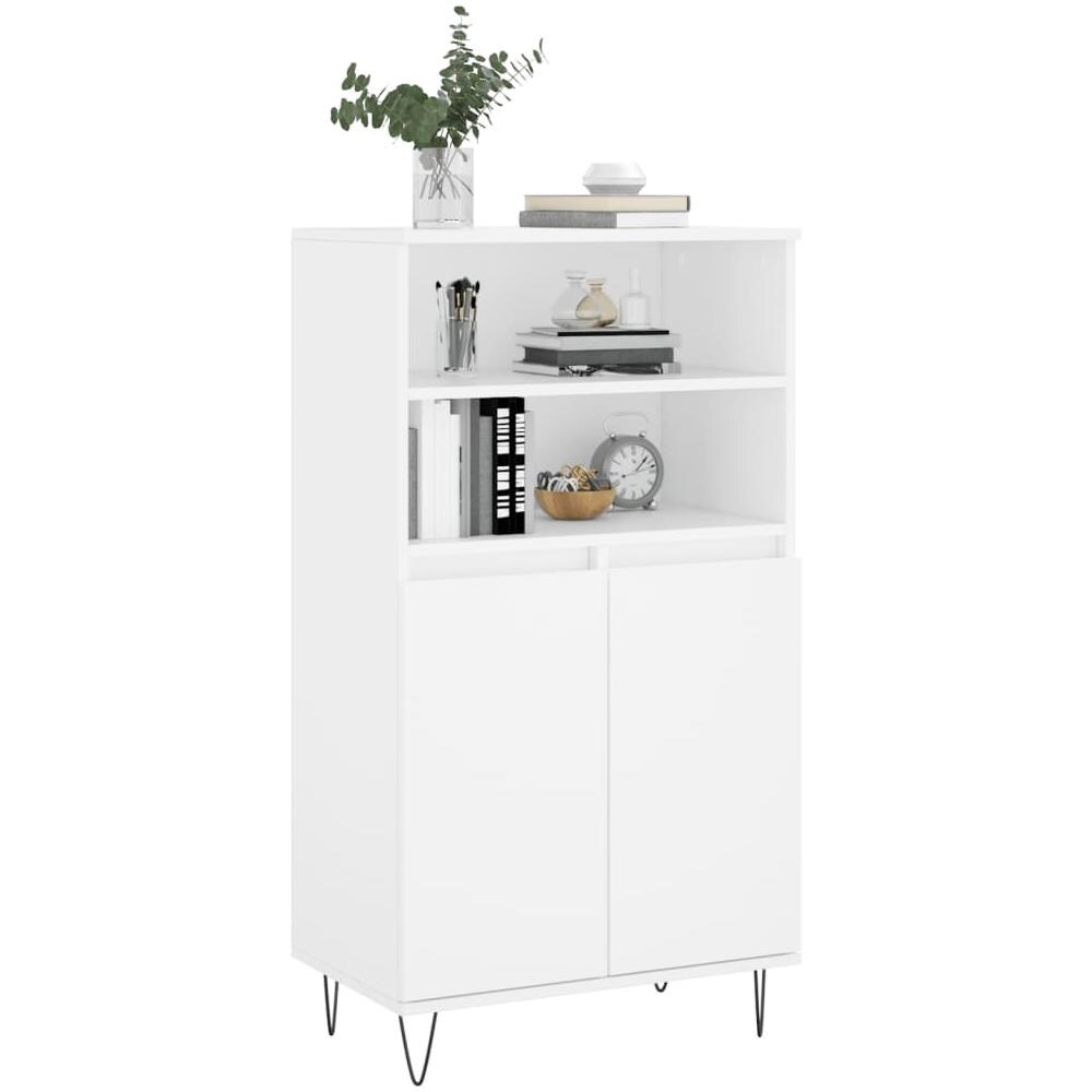 Credenza Alta Bianca 60x36x110 Cm In Legno Multistrato - Foto 3