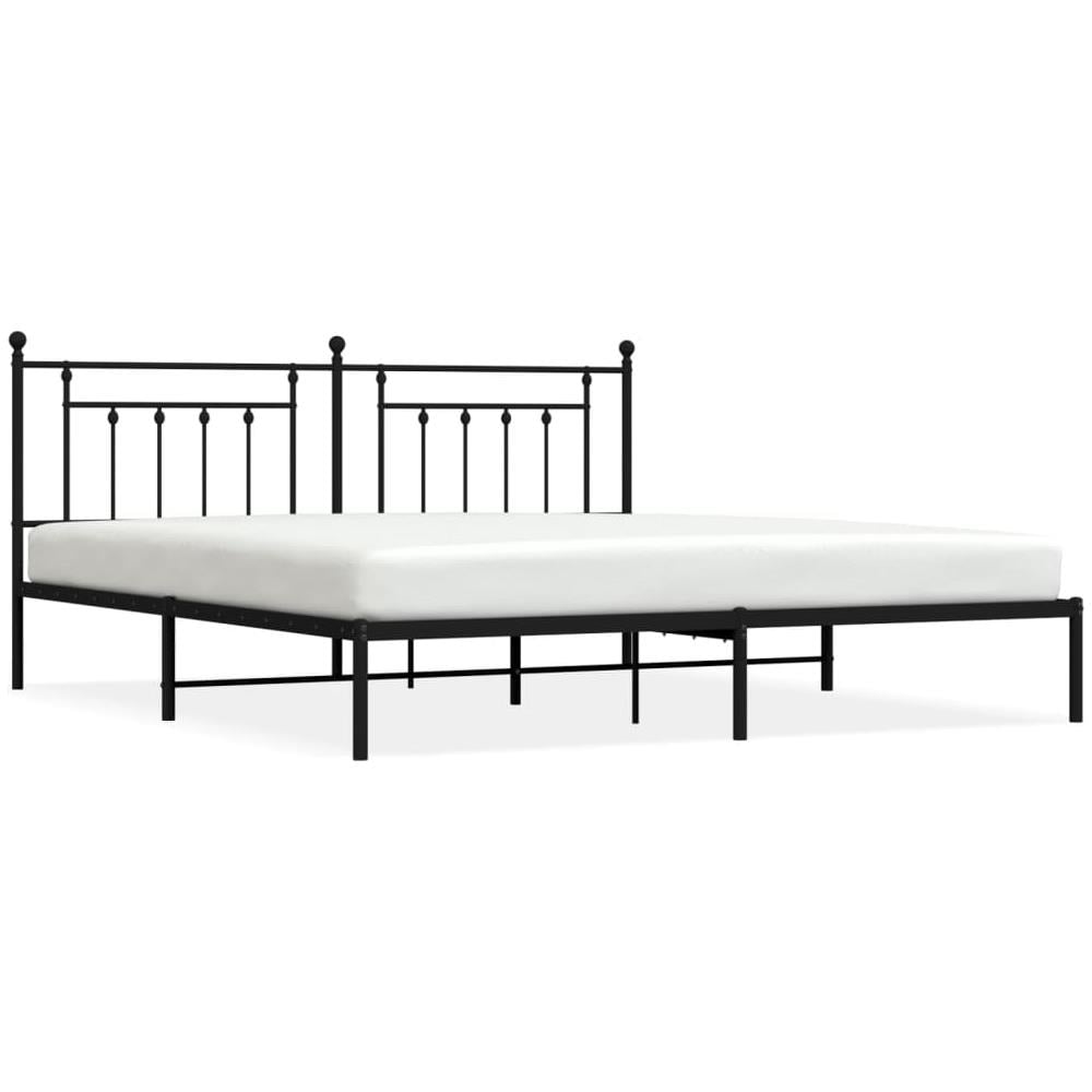 Giroletto Con Testiera In Metallo Nero 193x203 Cm - Foto 2