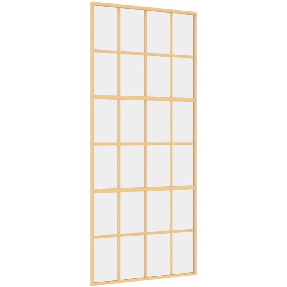 Porta Scorrevole Dorata 90x205 Vetro Trasparente Esg Alluminio - Foto 2