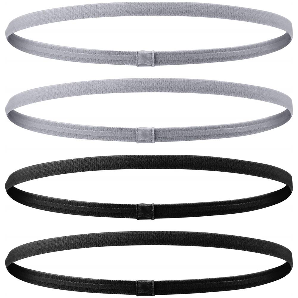 4 Pezzi Spessi Elastici Antiscivolo Fasce Per Capelli Sportive Fasce Per Capelli Per Donne E Uomini (nero, Grigio) - Foto 1